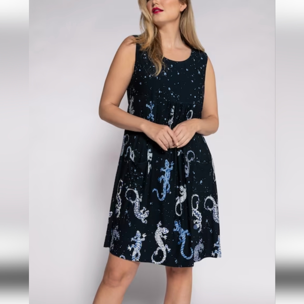 ULLA POPKEN Lizards Stretch Knit Tank Tunic Dress